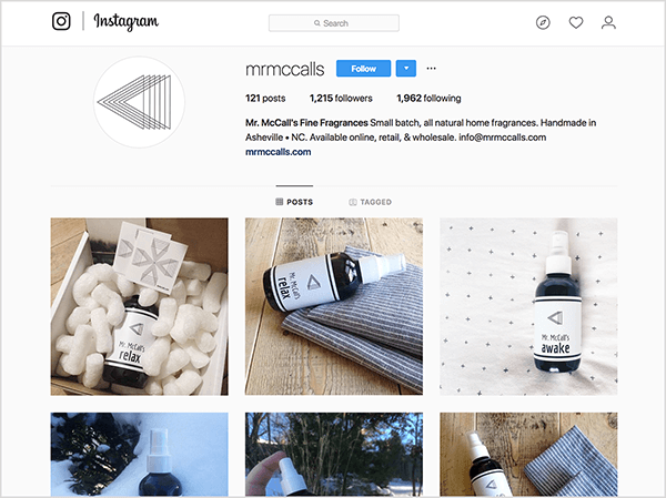 Tyler J. McCall měl profil na Instagramu pro produkt, který prodával, Mr. McCall’s Fine Fragrances.