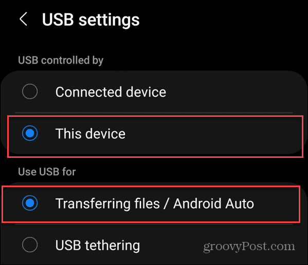 Přeneste fotografie z Androidu na USB disk