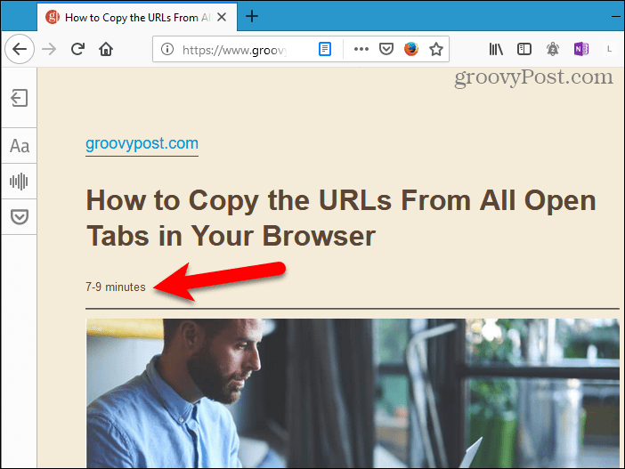 Odhadovaná doba čtení v aplikaci Reader View ve Firefoxu
