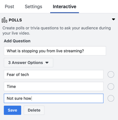 Jak používat Facebook Live ve svém marketingu, krok 5.
