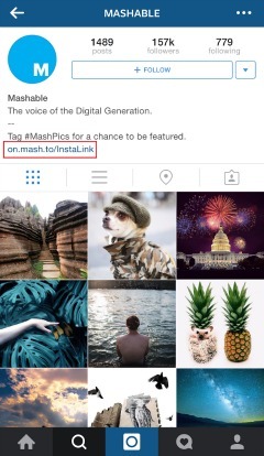 Povzbuďte uživatele, aby klikli na odkaz, který je přesměruje na článek týkající se fotografie Instagramu.
