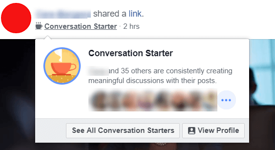 Zdá se, že Facebook experimentuje s novými odznaky konverzace, které zvýrazňují uživatele a administrátory, kteří neustále vytvářejí smysluplné diskuse se svými příspěvky.