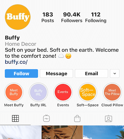 Instagram zvýrazňuje alba na profilu Buffy