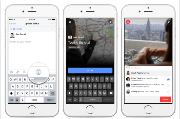 facebook rozšiřuje živé video na iPhone