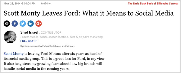Scott Monty vede poplatek za sociální média pro Ford.