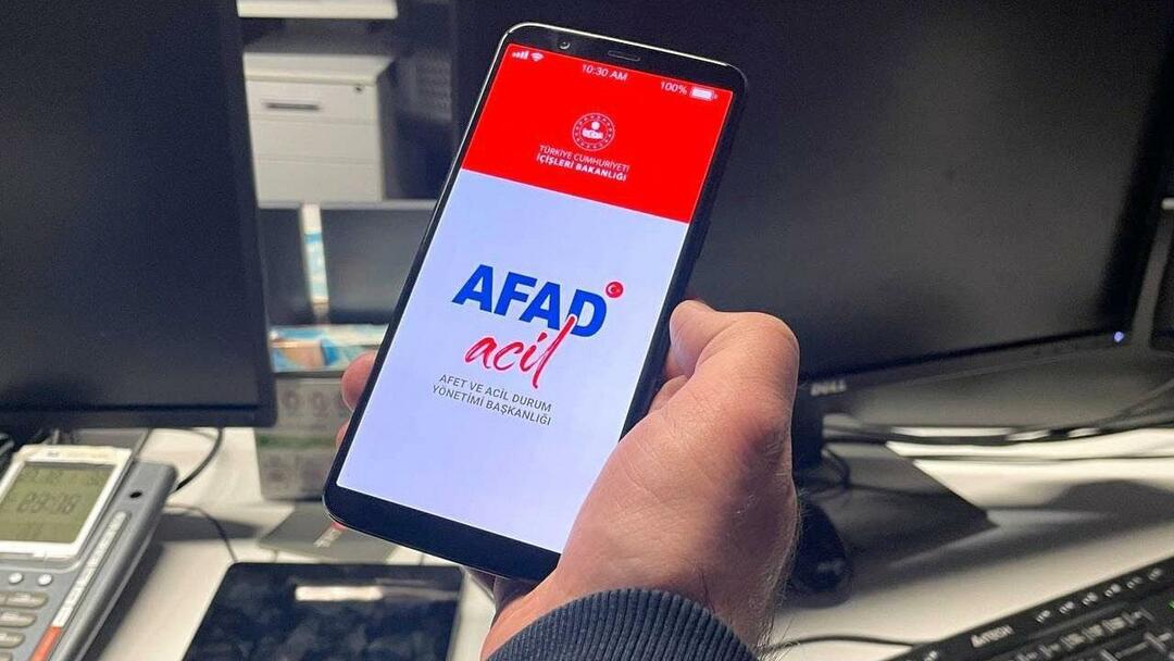 Aplikace tísňového volání AFAD