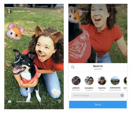 Instagram oznámil, že uživatelé nyní mohou sdílet Instagram Stories v Direct.