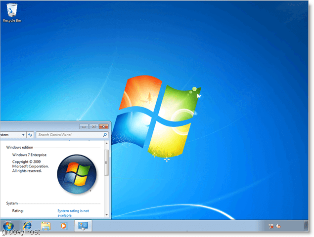 Windows 7 Enterprise, běží jako VHD
