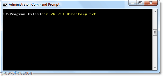 použijte dir / b / s> directory.txt pro výstup dotazu do textového souboru