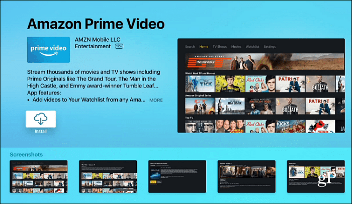 Nainstalujte Amazon Prime Video Apple TV