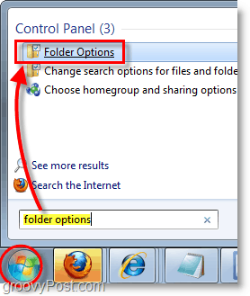 Snímek obrazovky systému Windows 7 - možnosti otevřené složky