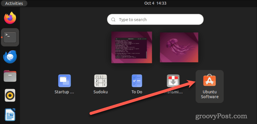 Klikněte na Ubuntu Software