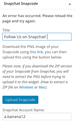 plugin widgetu snapchat snapcode