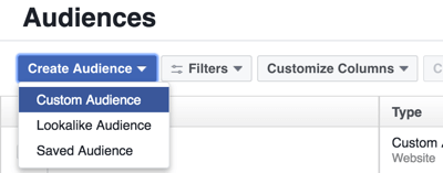 Vytvořte si vlastní publikum ve službě Facebook Ads Manager.