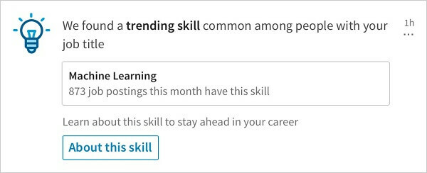 LinkedIn spustil nové oznámení, které sdílí relevantní trendy dovednosti mezi lidmi se stejným pracovním názvem.