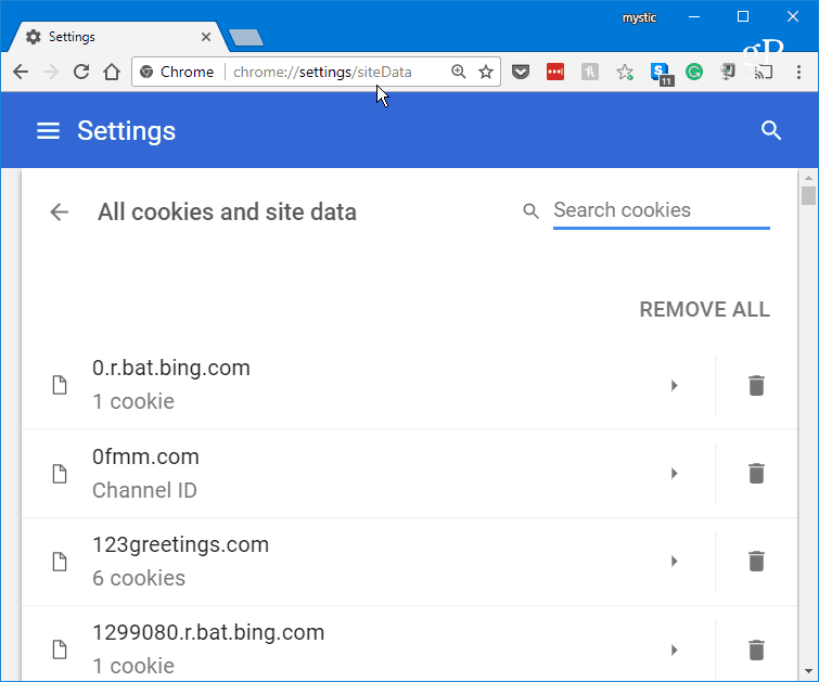 Prohledávejte soubory cookie v prohlížeči Chrome