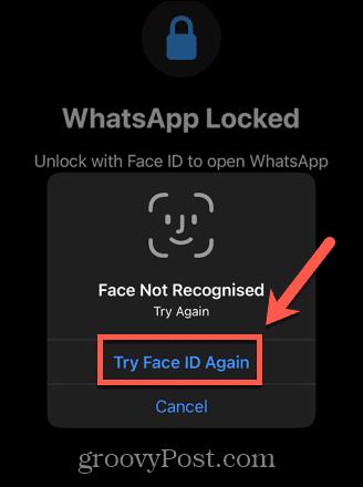 whatsapp zkuste znovu ID obličeje