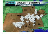 Snímky Tornado na jihovýchodě USA prostřednictvím aplikace Google Earth