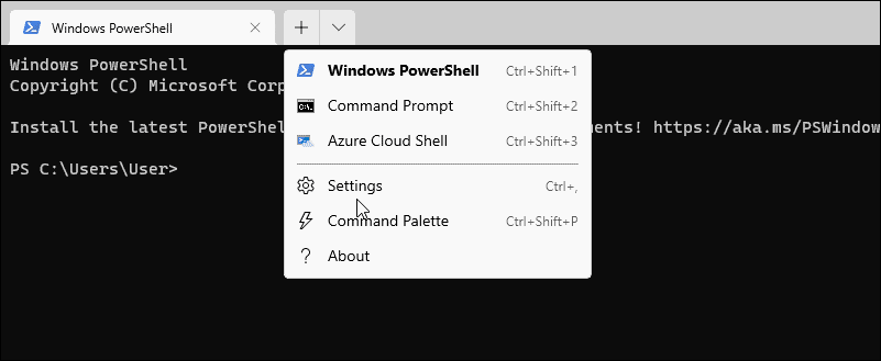 Nastavení terminálu otevřete powershell jako správce v systému Windows 11