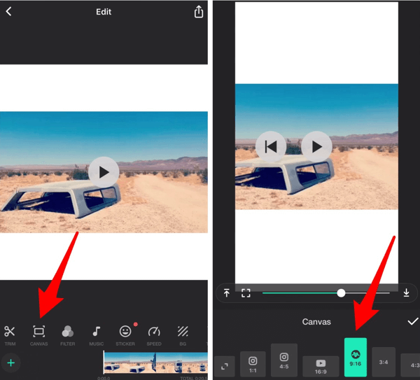 Posunutím jezdce můžete video přiblížit nebo oddálit v aplikaci InShot.