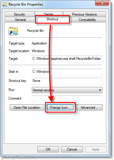změnit ikonu zástupce v systému Windows 7