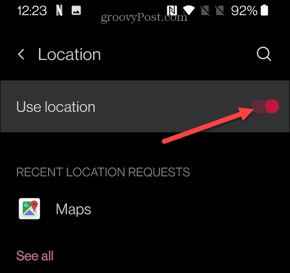 kalibrovat mapy Google Použít polohu