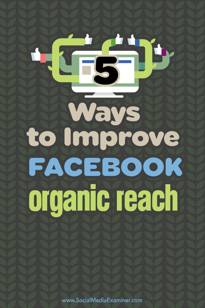 5 způsobů, jak vylepšit svůj organický dosah na Facebooku: zkoušející sociálních médií