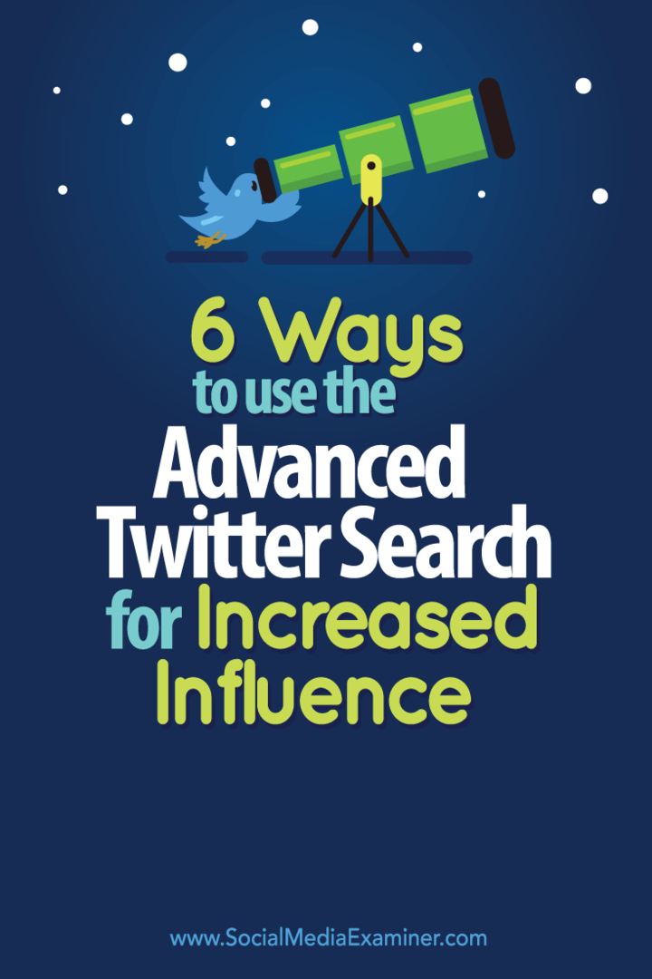 zvýšit vliv pomocí pokročilého vyhledávání na Twitteru