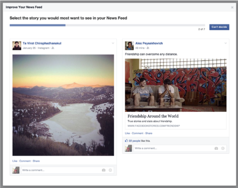 průzkum facebookových příběhů