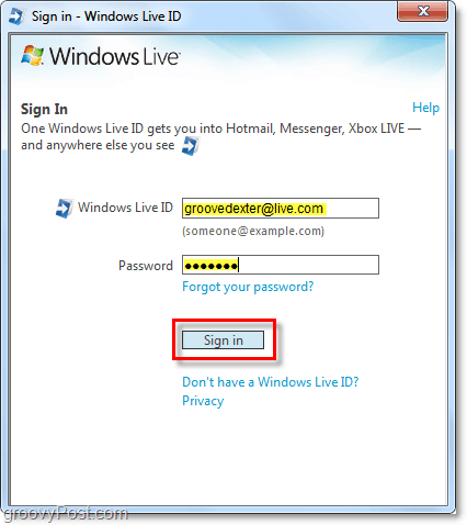 přihlaste se do systému Windows live automaticky pomocí účtu Windows 7