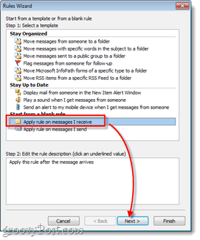 aplikace Outlook používá pravidlo pro zprávy, které dostanu