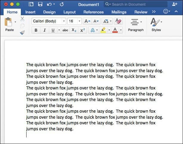 Microsoft Word pro Mac 2016 Tip: Generování náhodného textu