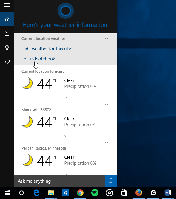 Windows 10 Tip: Udělejte z Cortana show počasí pro více měst